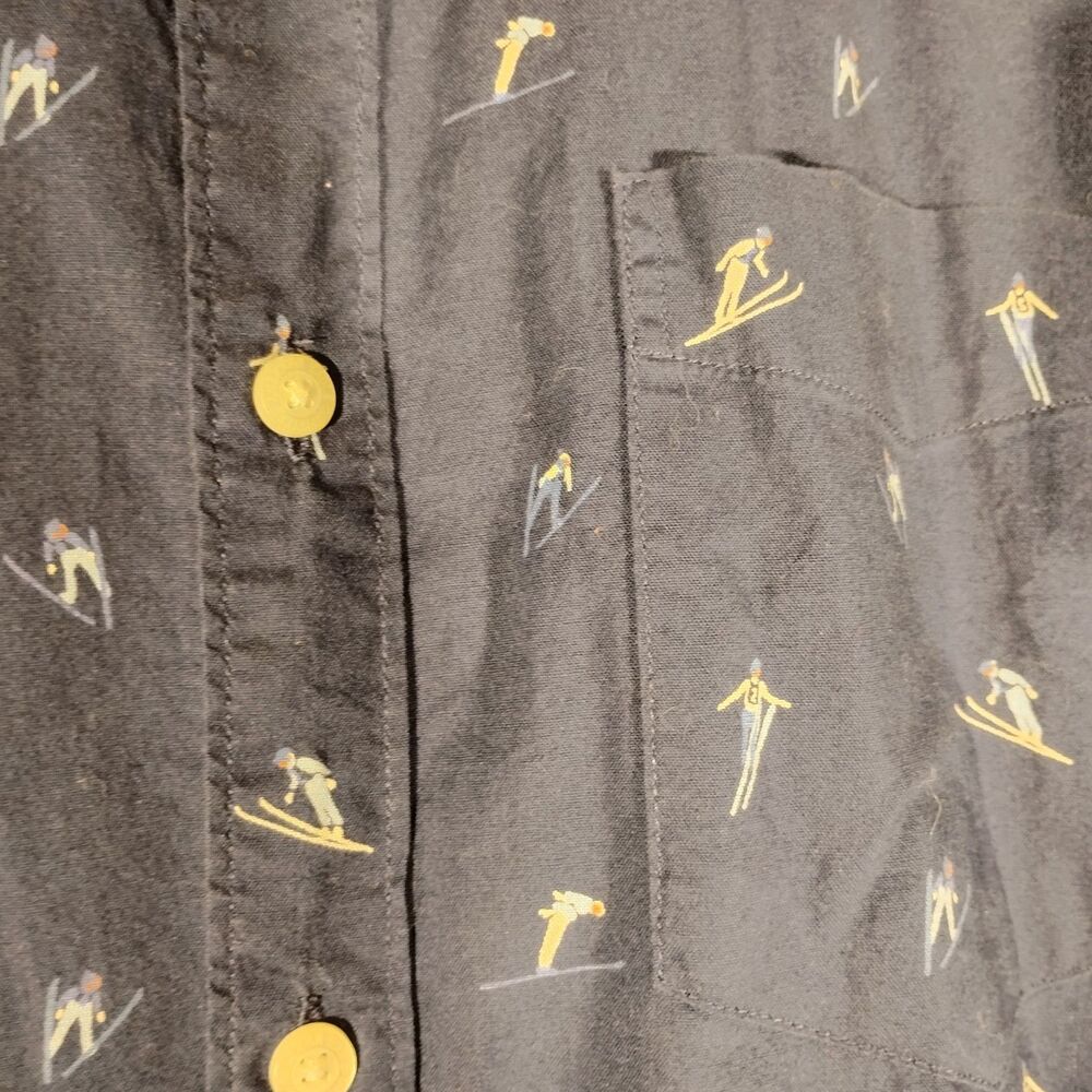 American Eagle shirt mens L LArge blue all over ski button long sleeve NWT - Picture 3 of 12